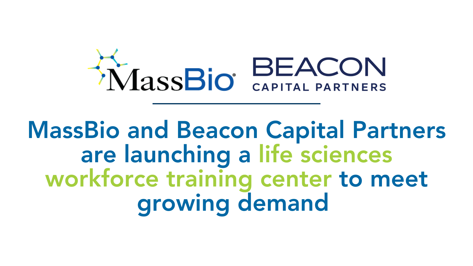 MassBio and Beacon Capital Partners are launching a life sciences workforce training center to meet growing demand