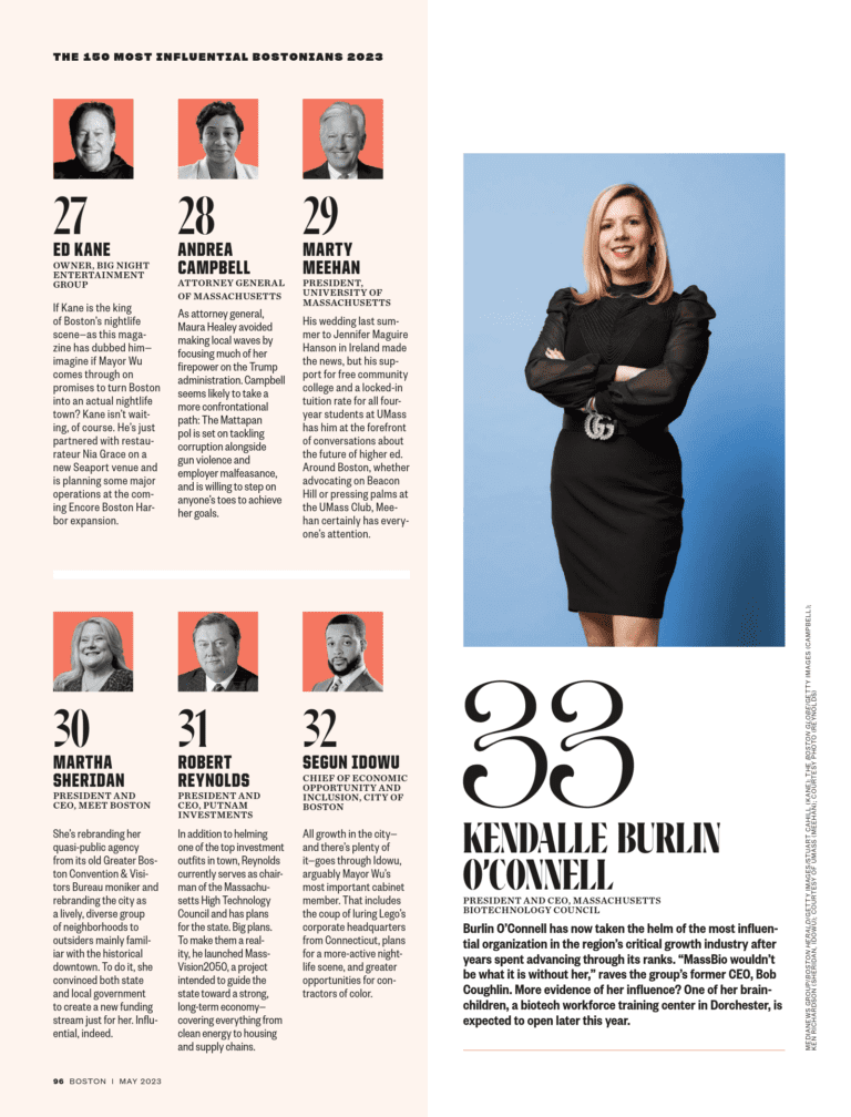 Boston Magazine The 150 Most Influential Bostonians MassBio